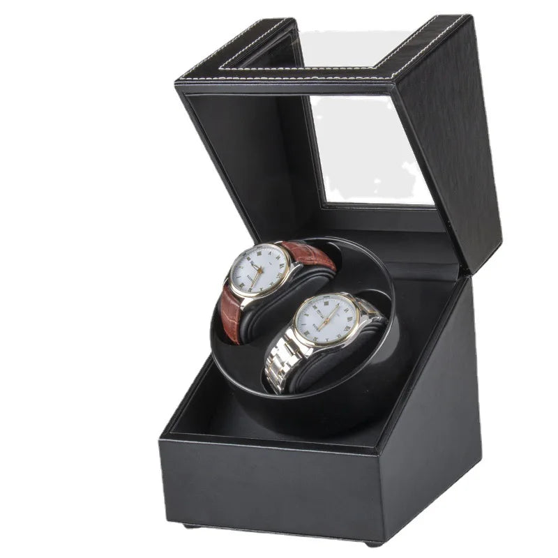 Motor Mechanical Watch Rotate Stand Box Carbon Fiber