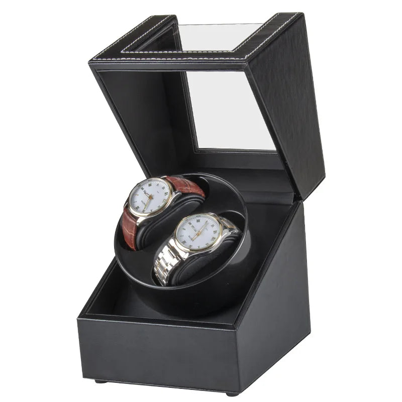 Motor Mechanical Watch Rotate Stand Box Carbon Fiber